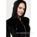 Damen Custom Velvet Heiße Bohrzipper Sweatshirts Hoodies Hoodies